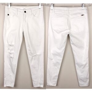 KanCan Mid Rise Distressed Ankle Skinny Jeans in Optic White Sz. 5/26